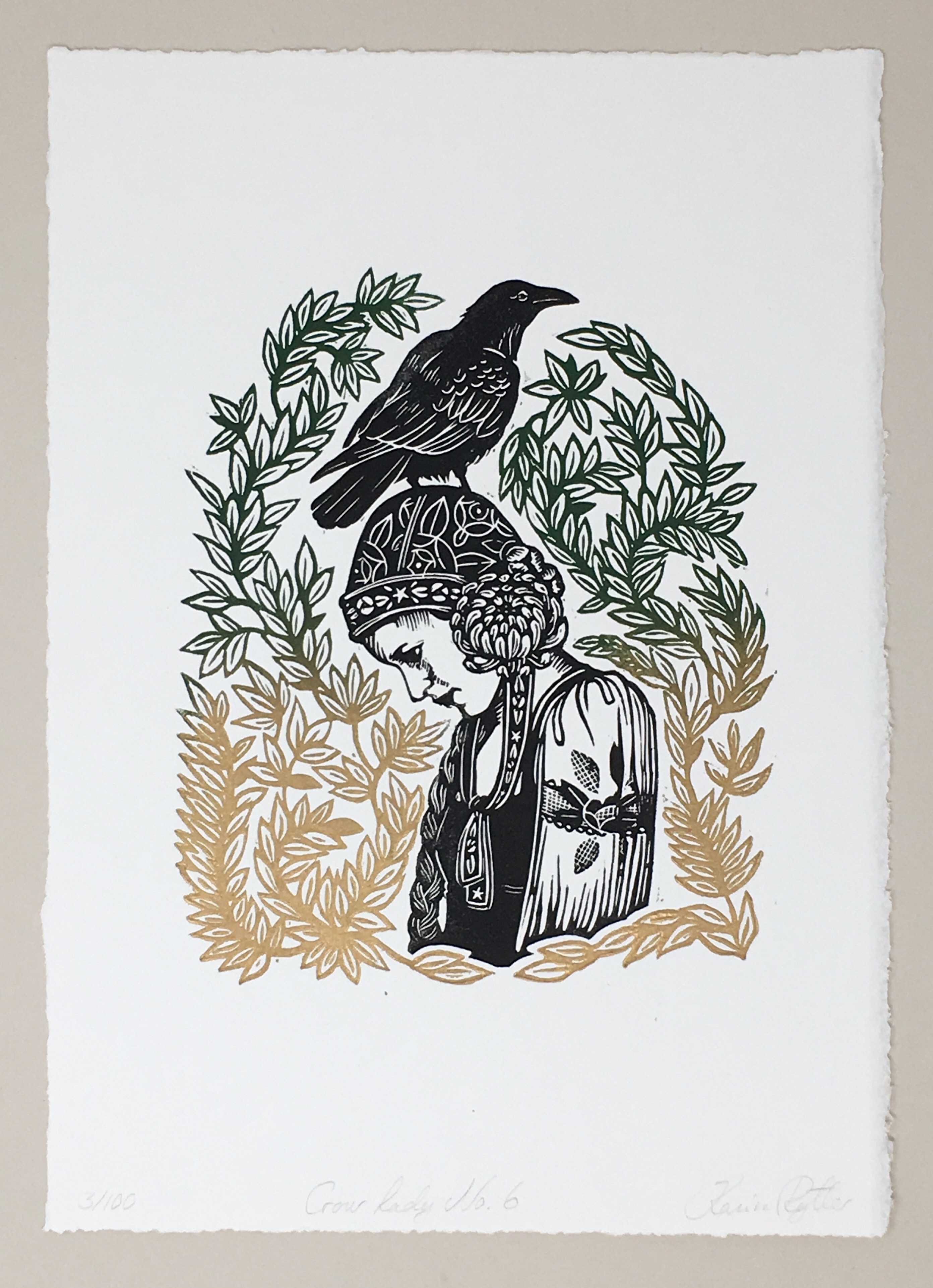 Are you a boy or a girl? - Letterpress printed linocut portrait — Crowing  Hens Bindery